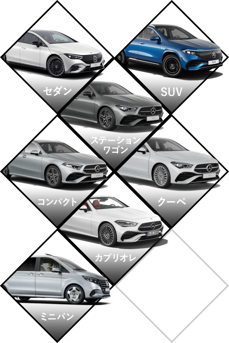 セダン SUV ステーションワゴン コンパクト クーペ カブリオレ ミニバン